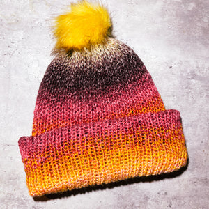 Sophie knitted Pom Pom beanie