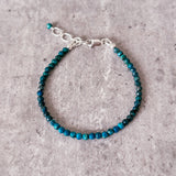 Faceted chrysocolla 925 bracelet