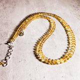 Smooth rondelle Citrine 925 necklace