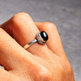 Black onyx 925 s6.75 ring