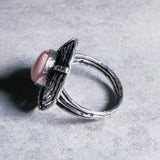 Rhodochrosite sz8.75 925 ring