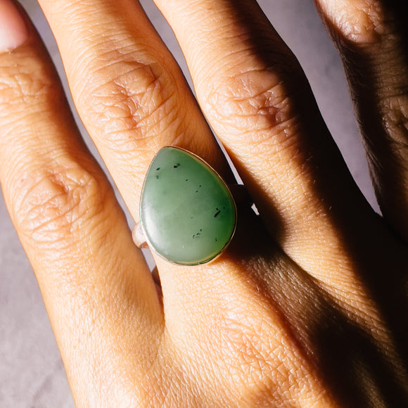 Nephrite Jade sz9 925 ring