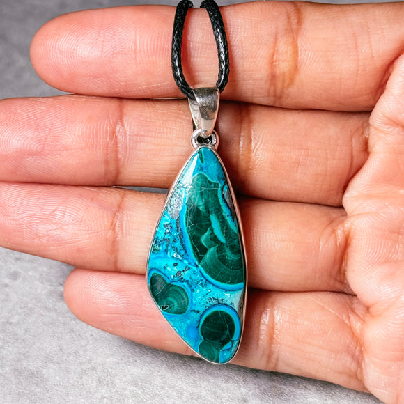 Malachite chrysocolla 925 pendant