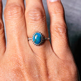 Blue copper turquoise 925 s6 ring