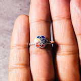 Mandala enamel rainbow 950 sz5.5 ring