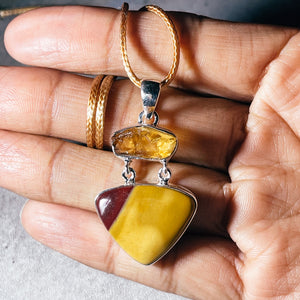 Citrine & mookite 925 pendant