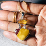 Citrine & mookite 925 pendant