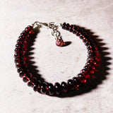 Pyrope garnet smooth rondelle 925 bracelet