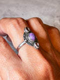 Charoite & Amethyst 925 ring sz8