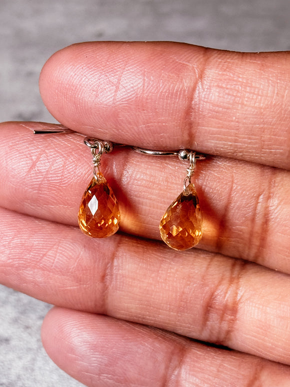 Citrine briolette 925 dangles
