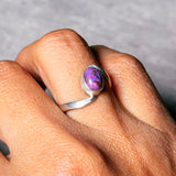 Purple copper turquoise 925 sz6.75 ring