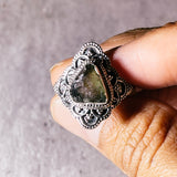 Moldavite sz9.25 925 ring