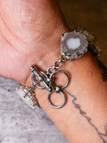 Amethyst stalactite 925 toggle bracelet