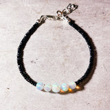 AAA Ethiopian Opal black spinel 925 bracelet