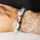 Aquamarine smooth tumble 925 bracelet