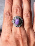 Charoite 925 ring sz9