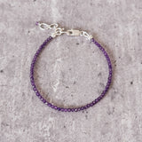 Faceted amethyst micro 925 bracelet