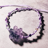 Fluorite snowflake adjustable bracelet