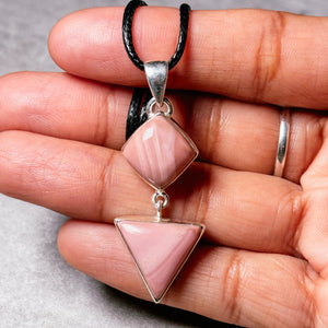 Brecciated pink opal 925 pendant