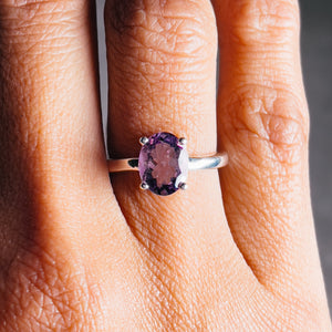 Amethyst 925 sz6 adjustable ring