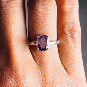 Amethyst 925 sz8 adjustable ring