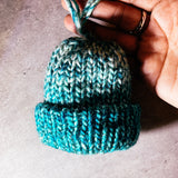 Handmade knitted beanie ornament