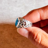 Blue turquoise 925 sz5.75 ring