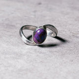 Purple copper turquoise 925 sz6.75 ring