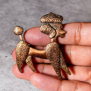 Solid copper poodle pin