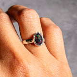 Black opal 925 sz5.75 ring