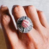 Rhodochrosite sz8.75 925 ring