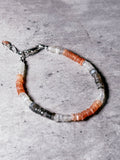 Multi moonstone disks heishi 925 bracelet