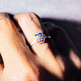 Mandala enamel rainbow 950 sz5.5 ring