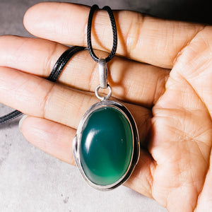 Green onyx 925 pendant