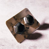 Pyrite in agate 925 studs