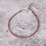 Faceted pink topaz 925 bracelet