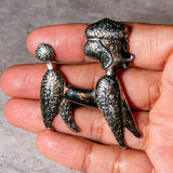 Nickel silver poodle pin