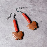 Coral & Aventurine butterfly 925 dangles