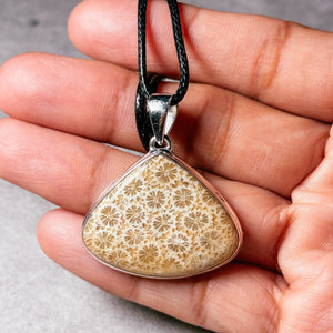 Coral fossil 925 pendant