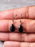 Black tourmaline drop 925 earrings