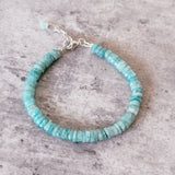 Amazonite heishi 925 bracelet