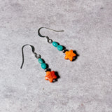 Kingman turquoise spiny star 925 earrings