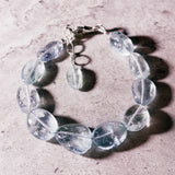 Aquamarine smooth tumble 925 bracelet