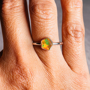 Ethiopian opal 925 ring sz8