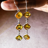 Citrine dangle 925 earrings