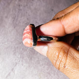 Rhodochrosite sz8 925 ring