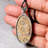 Coral fossil 925 pendant