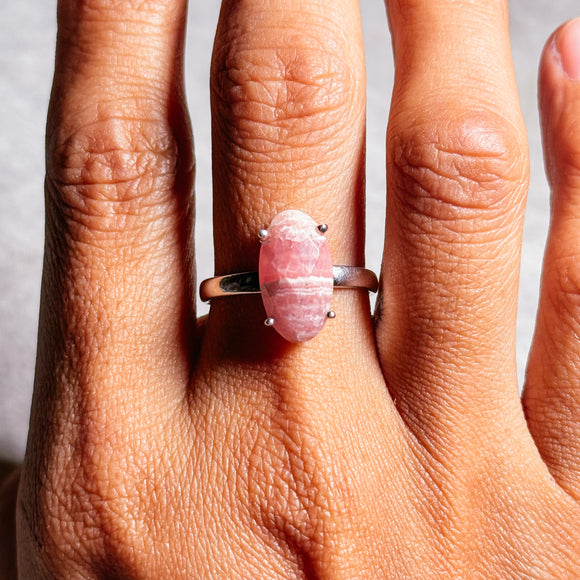 Rhodochrosite 925 sz10 ring