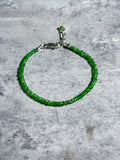 Tsavorite garnet faceted rondel 925 bracelet