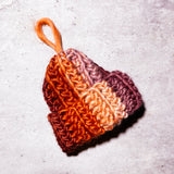 Handmade crochet beanie ornament